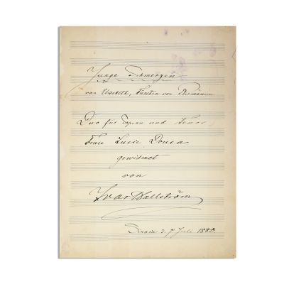 Regina Elisabeta, manuscrisul unei opere muzicale, 1880