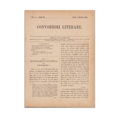 Publicația „Convorbiri Literare”, Anul II, 24 numere, 1868-1869, cu „În contra direcțiunii de astăzi a culturei române” de Titu Maiorescu