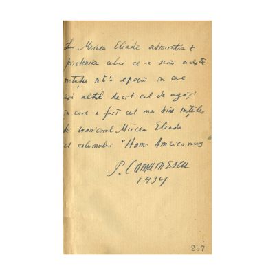 Petru Comarnescu, America văzută de un tânăr de azi, cu dedicație și scrisoare către Mircea Eliade 