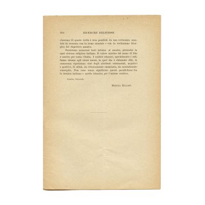 Mircea Eliade, Il rituale hindu e la vita interiore, 1932, cu dedicație