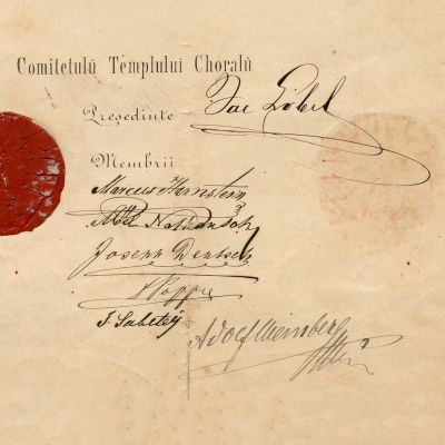 Act de posesie al unui loc în Templul Coral din București, 1867, semnat de Iacob Loebel