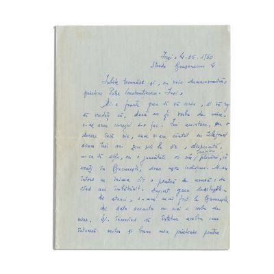 Otilia Cazimir, scrisoare olografă către P. Constantinescu-Iași, 1960
