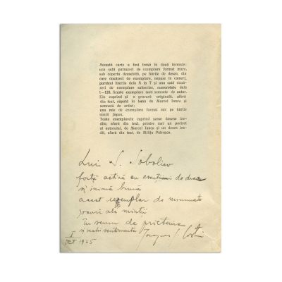 Jacques G. Costin, Exerciții pentru mâna dreaptă și Don Quichotte, 1931, cu dedicația autorului