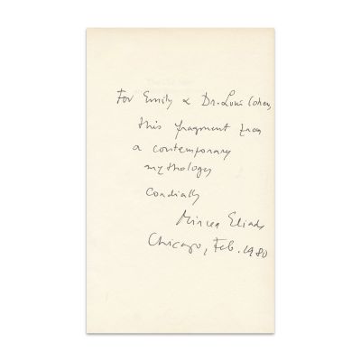 Mircea Eliade,  The Old man and the Bureaucrats, 1979, cu dedicație olografă