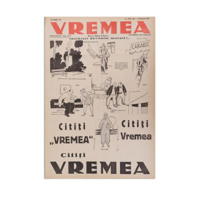 Publicația „Vremea”, An VII, Nr. 321, 322, 325, cu articole de Mircea Eliade, Petru Comarnescu, Emil Cioran, F. Aderca, Ion Călugăru