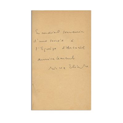 Mircea Eliade, Le mythe de l’éternel retour, 1949, cu dedicația autorului