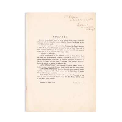 Lucreția Brancovici, Covoare orientale, [1935], cu dedicația autorului 