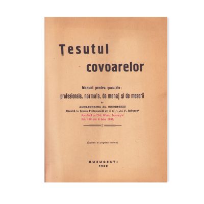 Alexandra Al. Gheorghiu, Țesutul covoarelor, 1932