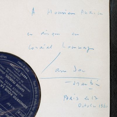 Samson François, Ravel Concert pentru pian și orchestră, vinyl LP cu dedicația muzicianului
