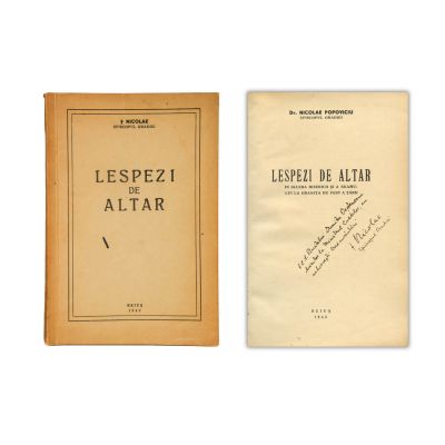 Nicolae Popoviciu, Lespezi de altar, 1942, cu dedicație