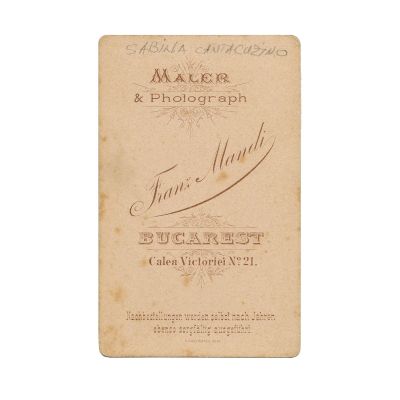 Sabina Cantacuzino, fotografie format carte-de-visite, atelier Franz Mandy