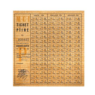 Colecție de cinci cartele și tichete alimentare, 1948-1960