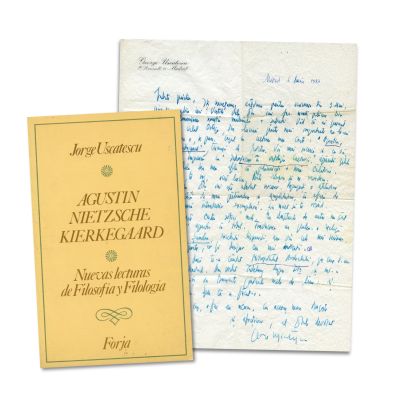 George Uscătescu, Augustin Nietzsche Kierkegaard, cu dedicație + scrisoare către Constantin Noica