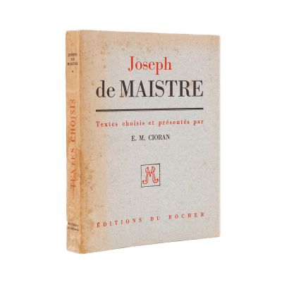 Emil Cioran, Joseph de Maistre, 1957, cu dedicația olografă 