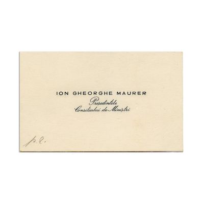 Ion Gheorghe Maurer, carte de vizită