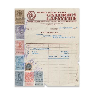 Colecție de șapte facturi pe numele Corneliei Anghelescu, 1938-1941