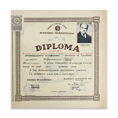 Colecție de șapte diplome și brevete ale familiei Anghelescu, 1927-1939