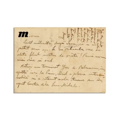 Maria Binder, carte poștală trimisă lui Sașa Pană, 1934