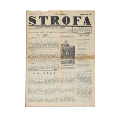 Publicația „Strofa”, Anul I, Nr. 1, septembrie 1934
