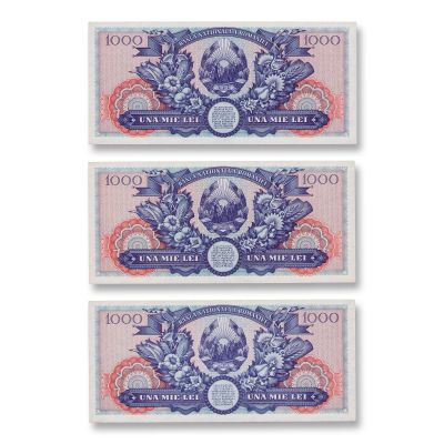 Trei bancnote în valoare de 1000 lei din 1948