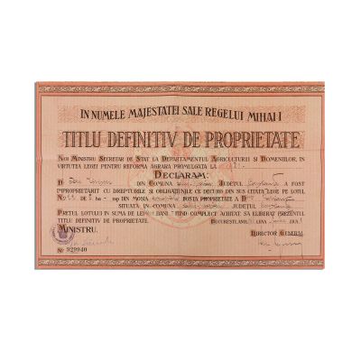 Titlu definitiv de proprietate, 8 aprilie 1948