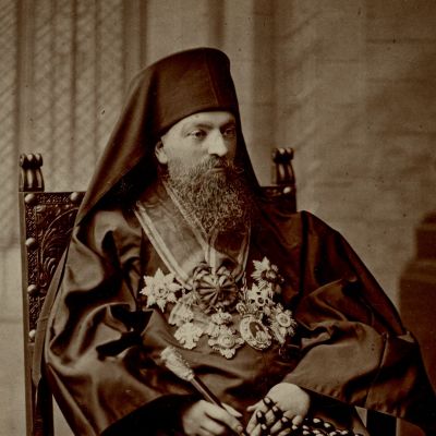 Mitropolitul Calinic Miclescu, fotografie de epocă, 1881 - cu dedicație