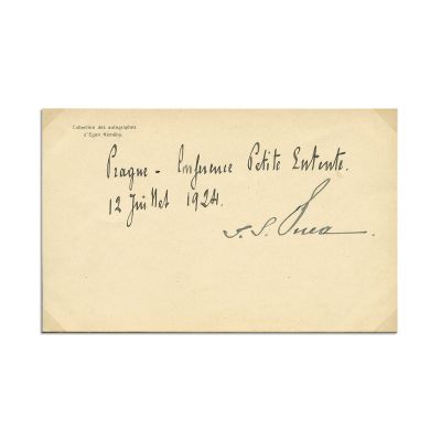 I. G. Duca, reprezentare fotografica si bilet cu însemnare olografă, 1924