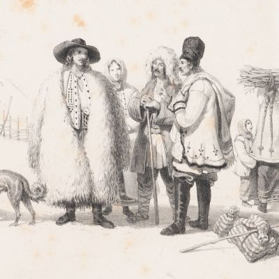 Michel Bouquet, Costumes de la Valachie - planșa 9, litografie, 1843