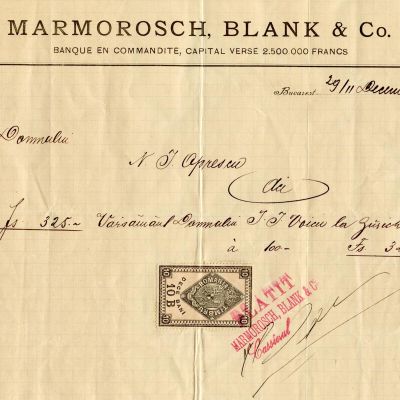 Banca Marmorosch, virament bancar, 1890