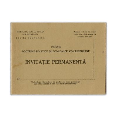 Institutul Social Român din Basarabia, invitație permanentă, 1935-1936