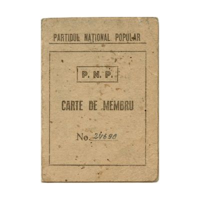 Partidul Național Popular, carte de membru, 1948