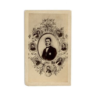 Carol I și guvernul condus de Lascăr Catargiu, fotografie format carte-de-visite, atelierul  F. Duschek