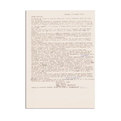 Lucian Boz, scrisoare pentru Barbu Brezianu, 12 august 1988