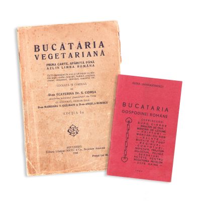 Bucătăria vegetariană, 1928, cu semnături olografe + Bucătăria gospodinei române, 1940