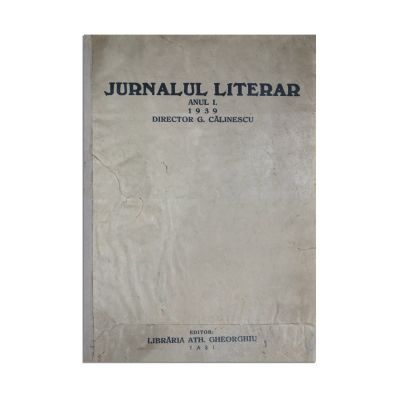 Publicația „Jurnalul Literar”, Anul I, 1939 - George Călinescu