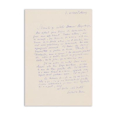 Constantin Noica, scrisoare către Zoe Dumitrescu-Bușulenga, 7.XI.1978