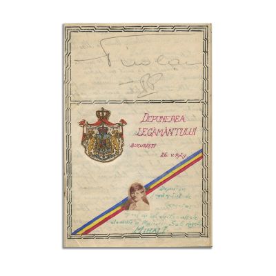 Carnetul cercetașului, 1929, semnat olograf de principele Nicolae al României