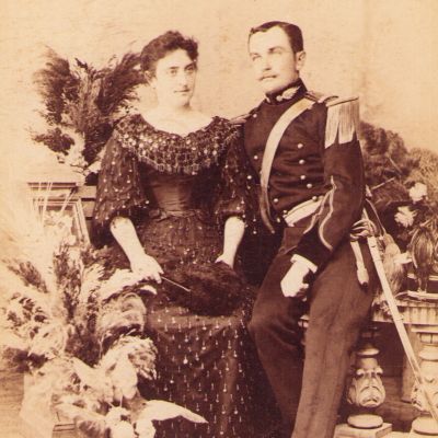General Panait Warthiadi și Elena Filipescu-Kretzulescu, fotografie de cabinet, atelier W. Oppelt