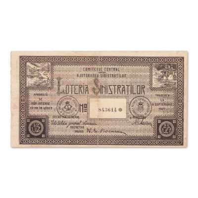 Bilet la Loteria Sinistraților, 1927
