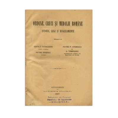 Ordine, cruci, și medalii române. Istoric, legi și regulamente, 1927