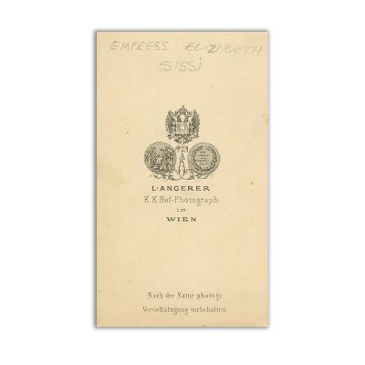 Împărăteasa Elisabeta (Sisi) a Austriei, fotografie format carte-de-visite, atelier L. Angerer