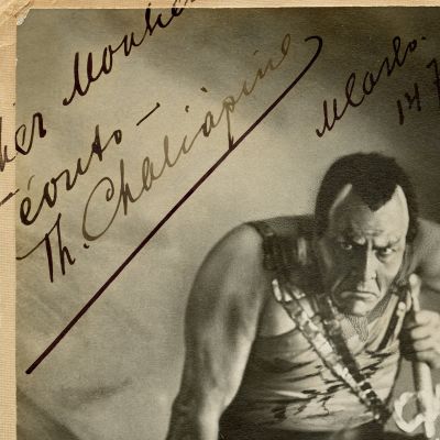 Feodor Chaliapin în Mefistofele, fotografie cu dedicație, 1911