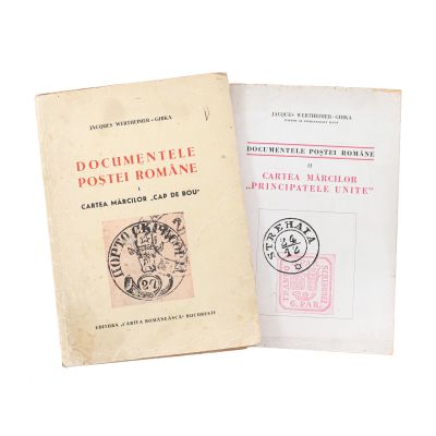 Jacques Wertheimer-Ghika, Documentele Poștei Române, două volume, 1945 - 1946, cu dedicația autorului