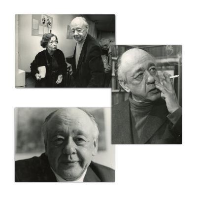 Eugen Ionescu, set de patru fotografii de presă, cca. 1977-1988