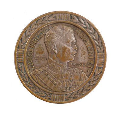 Centenarul Renașterii Infanteriei Române, medalie din bronz argintat de mari dimensiuni, gravor André Lavrillier