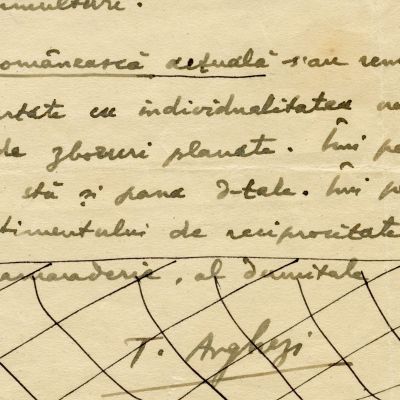 Tudor Arghezi, „Generațiile simultane în timp”, filă manuscris, 1927