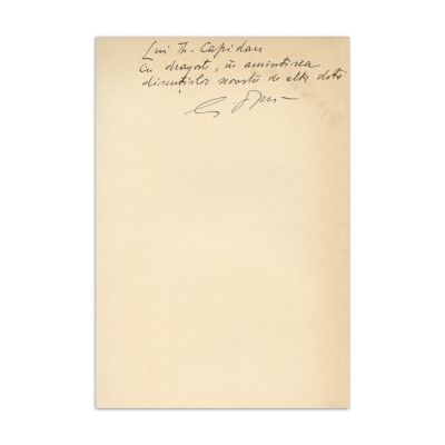 G. Oprescu, L'art  roumain de 1800 à nos jours, cu dedicația olografă a autorului către Th. Capidan