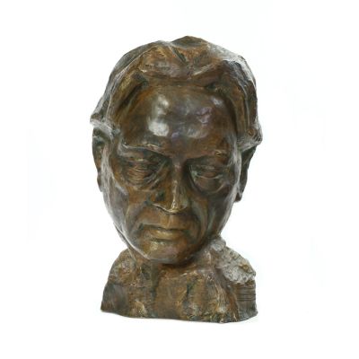 Oscar Han, Portretul lui George Enescu, bronz patinat