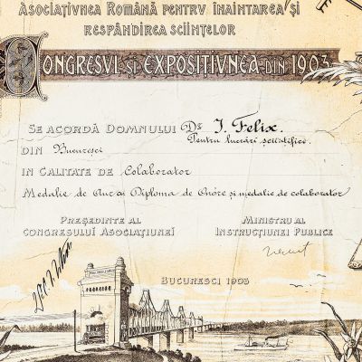 Dr. Iacob Felix, diplomă de la Congresul și Expoziția din 1903