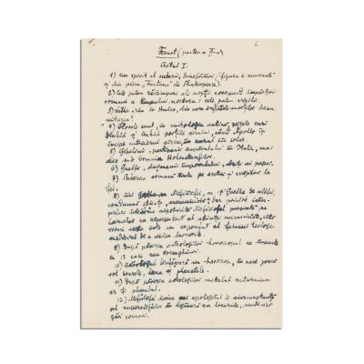 Lucian Blaga, notele operei Faust, manuscris